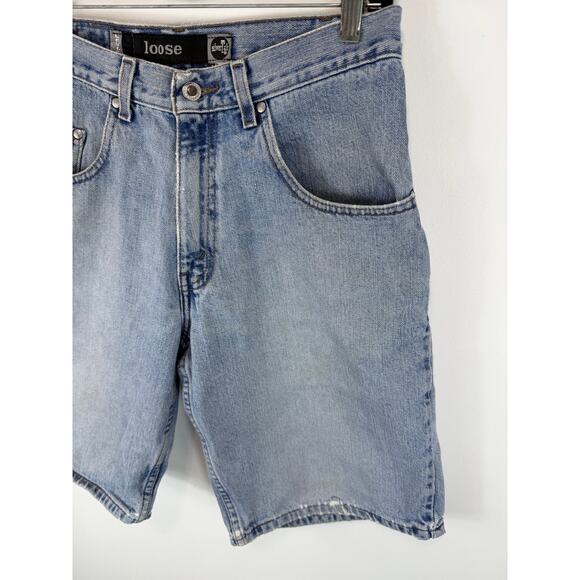 Vintage 90s Levi’s Silvertab Denim Shorts Baggy Distressed Light Wash Size 30 - Picture 10 of 16